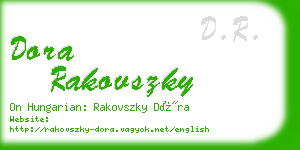 dora rakovszky business card